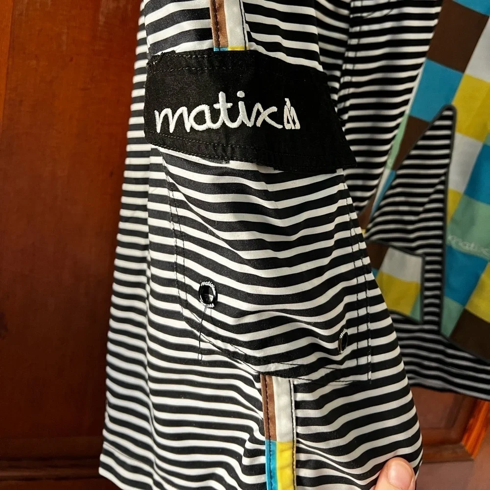 Matix Gabe Kling Signature Boardshorts Stripe Surf Skate Swim Trunks Men’s Large